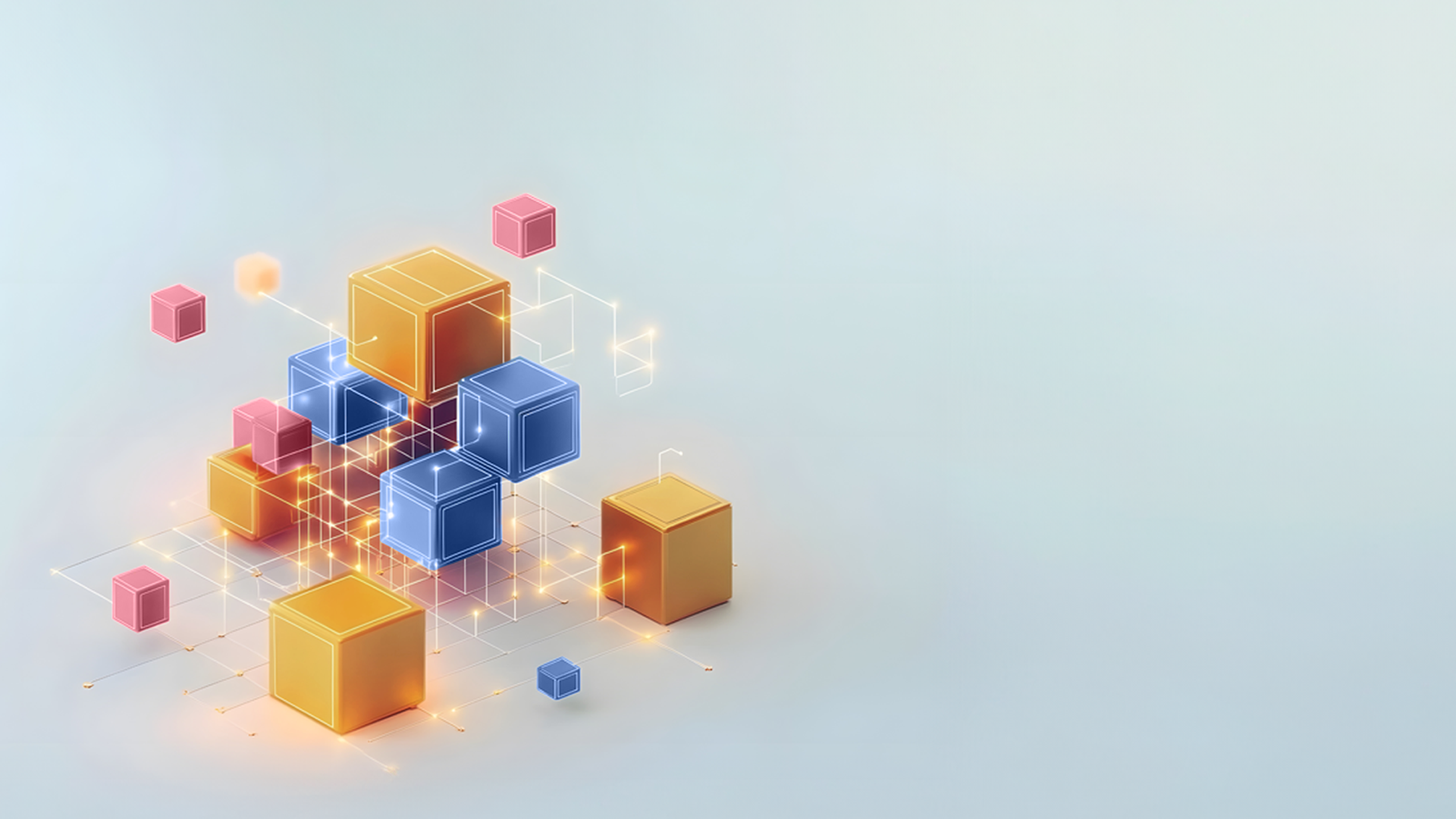 3D-Würfel symbolisieren die Digitalisierung und Vernetzung in der Gesundheitsbranche